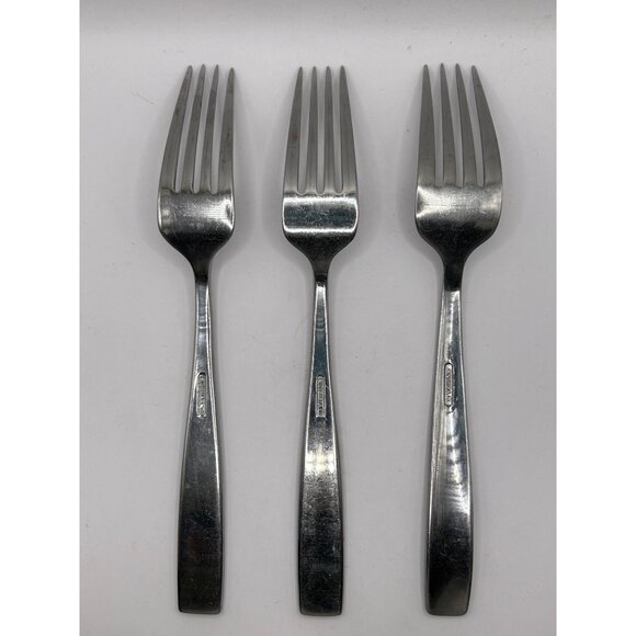 Oneida Silver Continuum Stainless Steel dinner Forks Glossy Flat Tip Set Of 3 Di - Picture 3 of 3